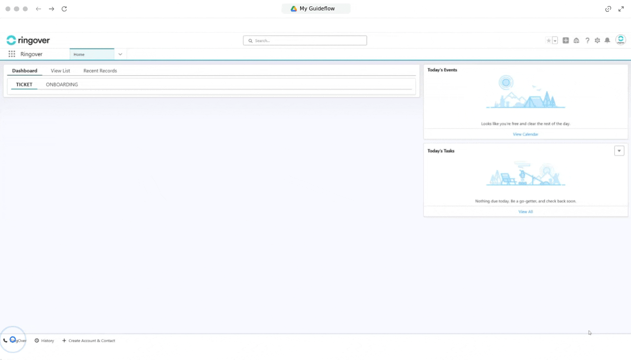 Ringover dialer interface