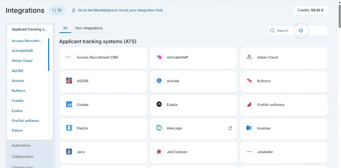 Campo de clave de API de RecruiterFlow en la ventana de activación de la integración de Ringover