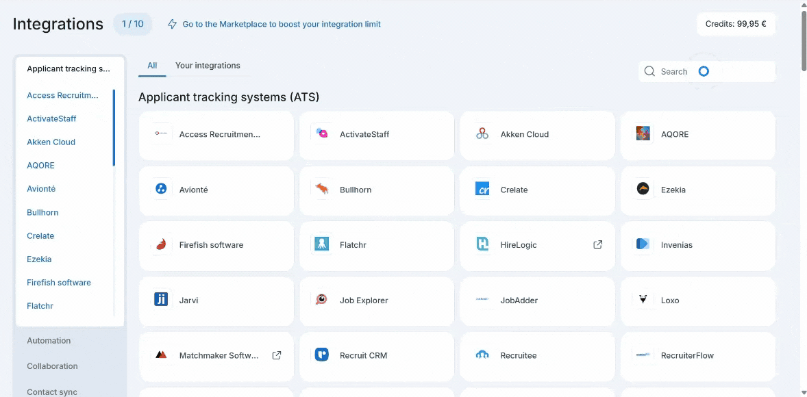Activating the Salesforce integration in the Ringover Dashboard