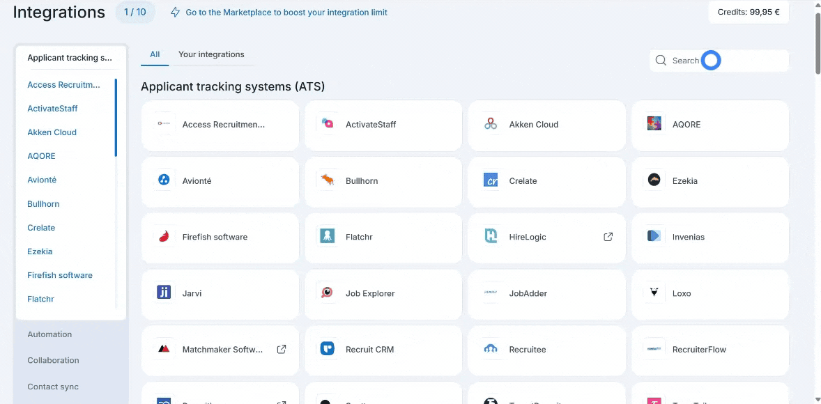 Activating Freshsales in the Ringover Dashboard