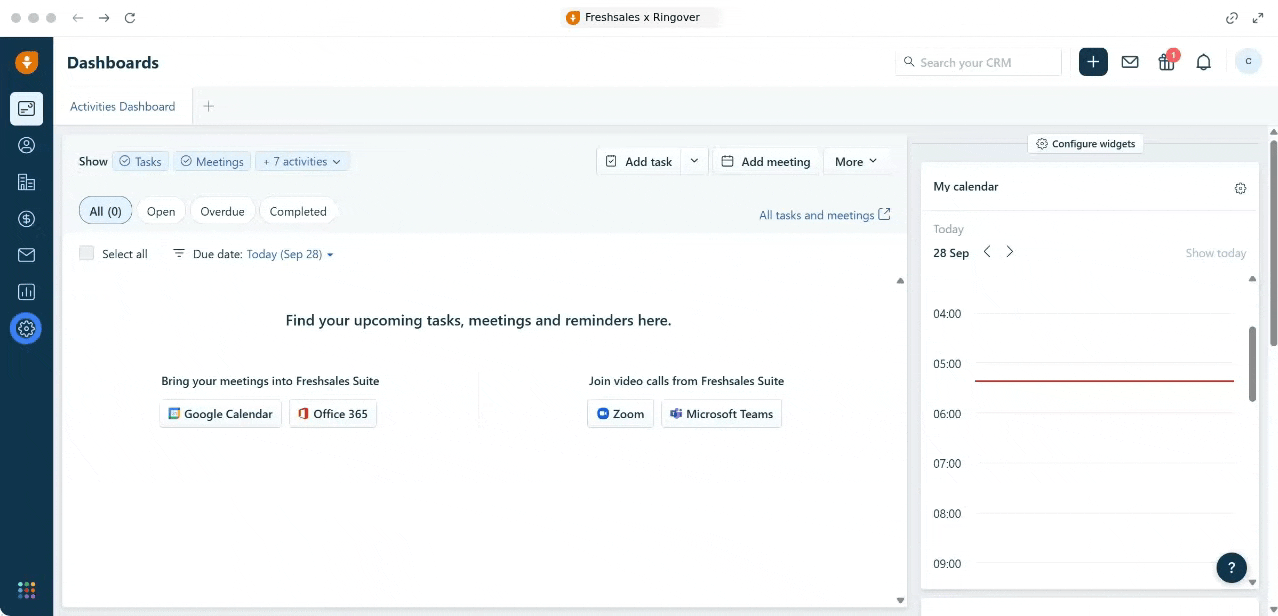 Installing the Ringover dialer app in Freshsales