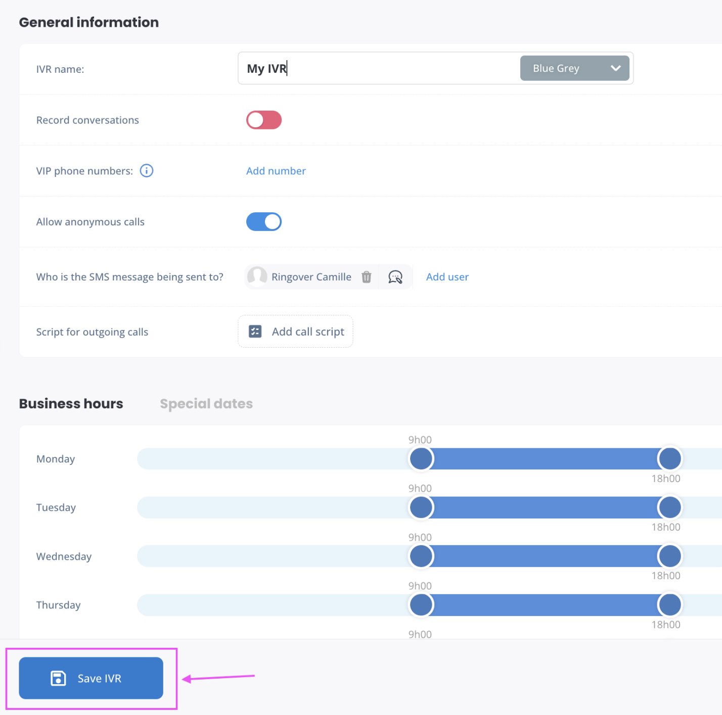 Crear una centralita en el Panel de control de Ringover